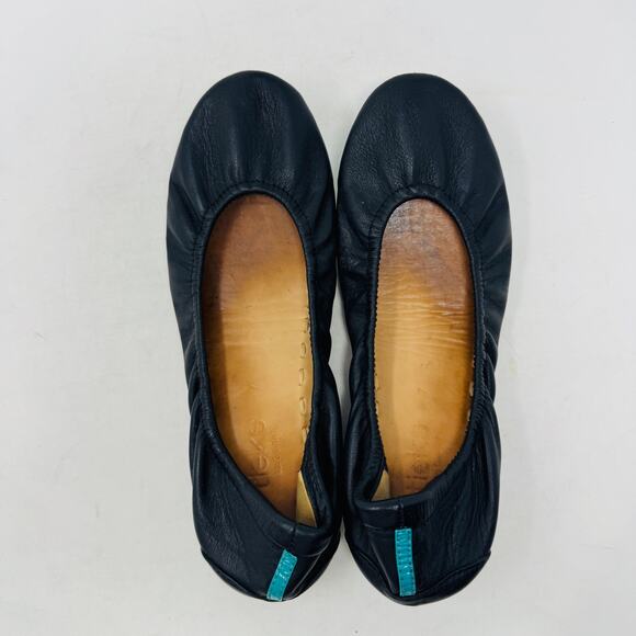 Tieks by Gavrieli Ballet Flats Navy Blue Leather Foldable Travel Shoes Size 7 - Picture 9 of 13